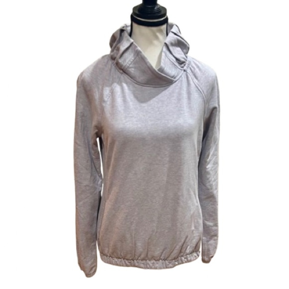 lululemon athletica  After All Pullover Cotton Sweatshirt Sz 4 Gray Mock Neck